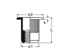 M-Series 11.0 Millimeter (mm) Dimension L and M4 Thread Size Open Type Cylindrical Head (Flat) Rivet Nut - 2