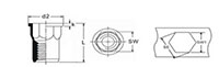M-Series Semi-Hexagon Cylindrical Head (Flat) Rivet Nuts - 2