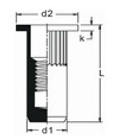 M-Series Closed End Cylindrical Head (Flat) Rivet Nuts - 2