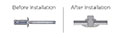 Orlock™ 4.8 Millimeter (mm) Diameter and 9.0 Millimeter (mm) Body Length Steel Protruding Head Rivet - 2