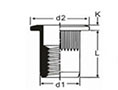K-Series Open End Cylindrical Head (Flat) Rivet Nuts - 2