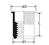 K-Series Open End Countersunk Head (AK) Rivet Nuts - 2