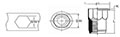 K-Series 0.385 Inch (in) Dimension L and #6-32 Threaded Size Open End Semi-Hexagon Flat Head (AH) Imperial Rivet Nut - 2