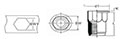 K-Series 9.78 Millimeter (mm) Dimension L and M4 Threaded Size Open End Semi-Hexagon Flat Head (AH) Imperial Rivet Nut - 2
