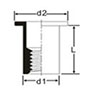K-Series Open End Zinc Plated Flat Head (RN) Rivet Nuts - 2