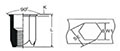 A-Series Full Hexagon Reduced Countersunk Head (Small) Rivet Nuts - 2