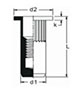 M-Series 10.5 Millimeter (mm) Dimension L and M3 Thread Size Open End Cylindrical Head (Flat) Rivet Nut - 2