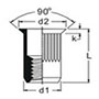 M-Series 11.5 Millimeter (mm) Dimension L and M3 Thread Size Open End Countersunk Head (Large) Steel Rivet Nut - 2