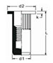 M-Series Closed End Cylindrical Head (Flat) Rivet Nuts - 2